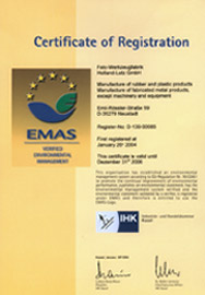 Certificat EMAS - FELO