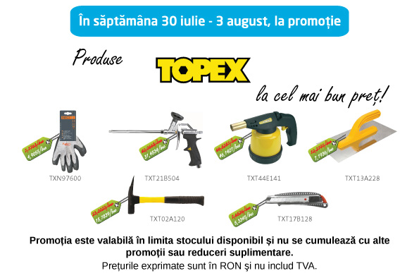 Promotia 11 ani - Preturi speciale la 10 produse TOPEX