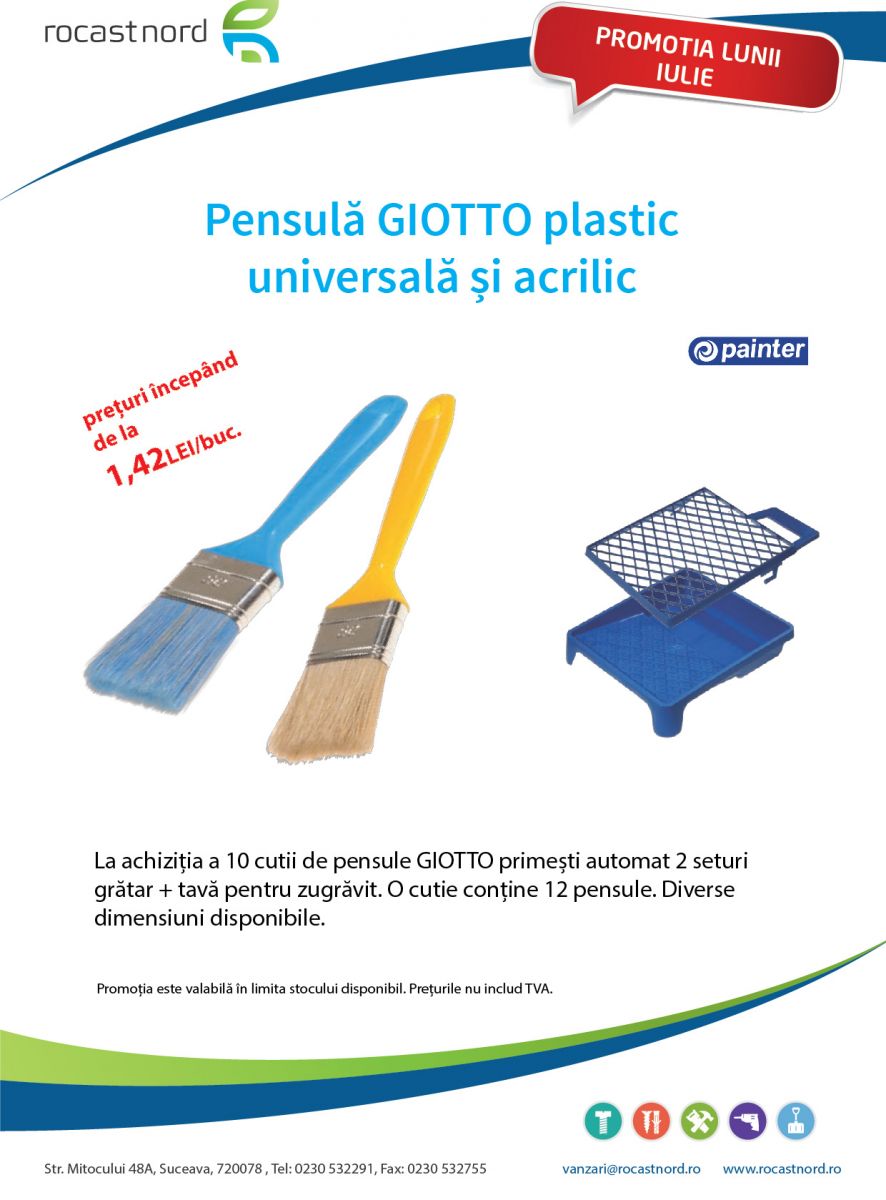 Pensulă GIOTTO plastic universală și acrilic